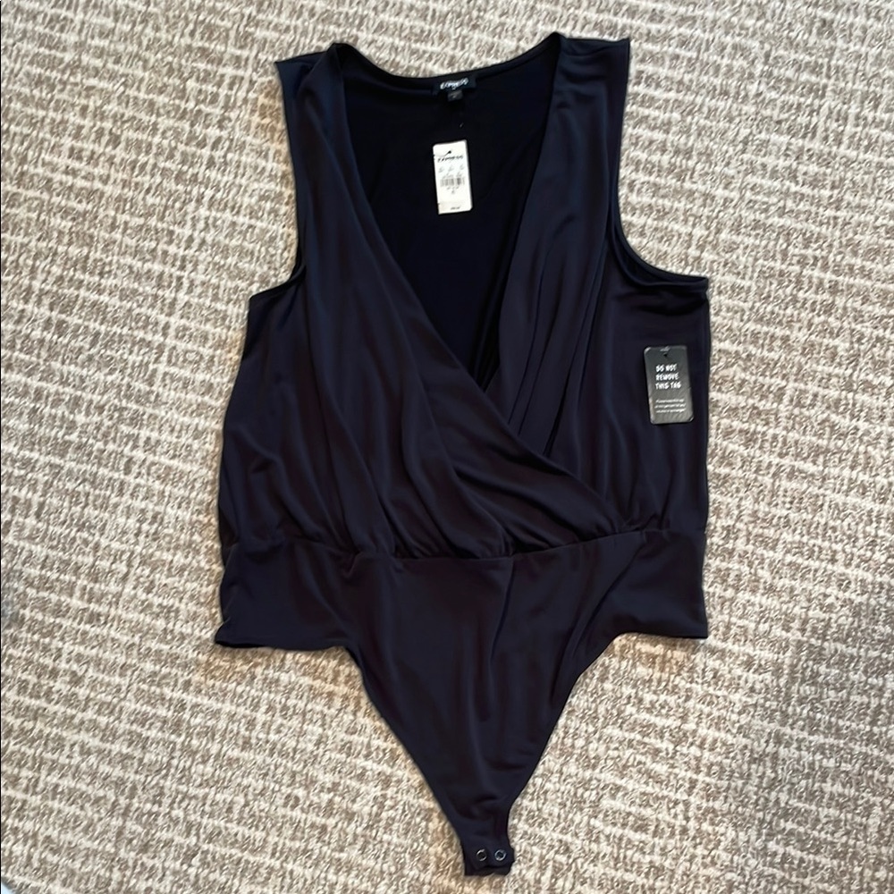 NWT EXPRESS Black Sleeveless Bodysuit Sz XL